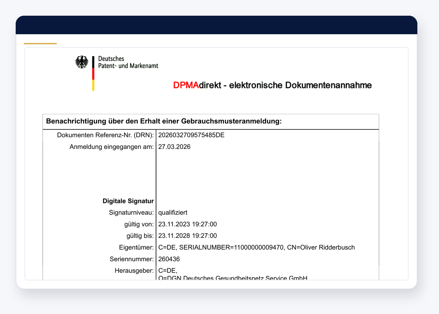 German Filing